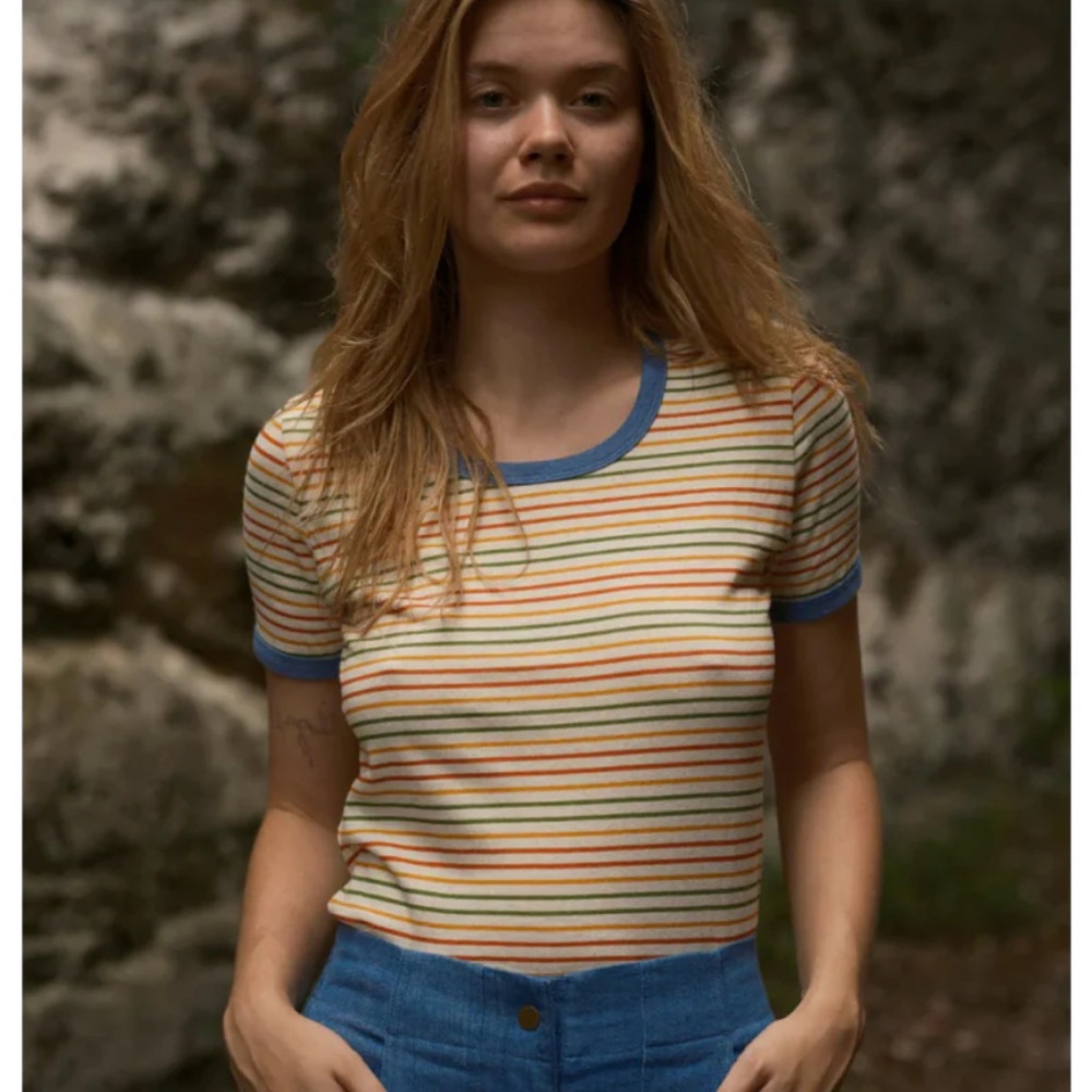 Mollusk striped ringer tee size M